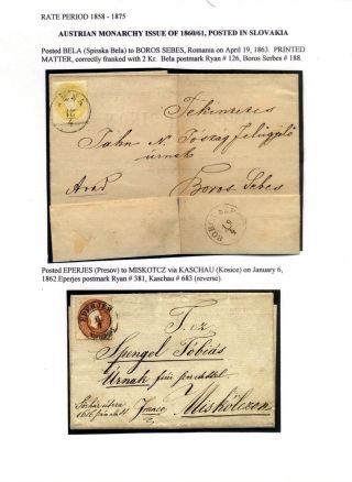 AUSGABEN VON ÖSTERREICH UND UNGARN (1850-1918), AUF GEBIET DES ZUKÜNFTIGES TSCHECHOSLOWAKEI VERWENDET – Blatt 29