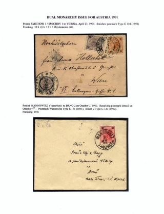 AUSGABEN VON ÖSTERREICH UND UNGARN (1850-1918), AUF GEBIET DES ZUKÜNFTIGES TSCHECHOSLOWAKEI VERWENDET – Blatt 63