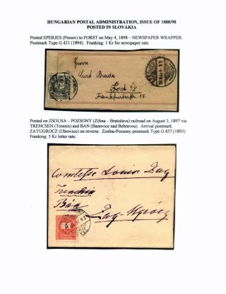 AUSGABEN VON ÖSTERREICH UND UNGARN (1850-1918), AUF GEBIET DES ZUKÜNFTIGES TSCHECHOSLOWAKEI VERWENDET – Blatt 108