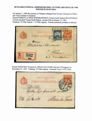 AUSGABEN VON ÖSTERREICH UND UNGARN (1850-1918), AUF GEBIET DES ZUKÜNFTIGES TSCHECHOSLOWAKEI VERWENDET – Blatt 109