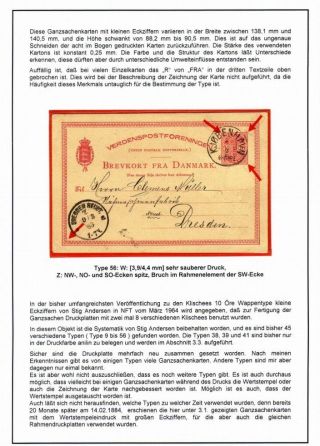 DENMARK: POSTAL STATIONERY 10 ÖRE COAT OF ARMS – sheet 21