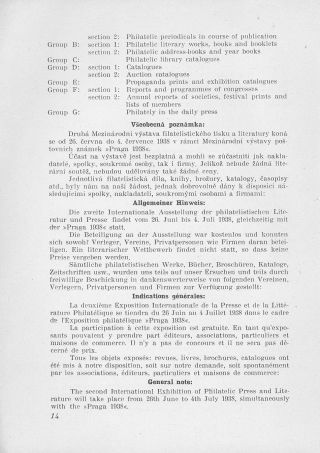 KATALOG EXPRINLIPH - 2. INTERNATIONALE AUSSTELLUNG FÜR PHILATELISTISCHE PRESSE UND LITERATUR (PRAGA 1938) – Blatt 15