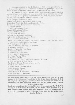 KATALOG EXPRINLIPH - 2. INTERNATIONALE AUSSTELLUNG FÜR PHILATELISTISCHE PRESSE UND LITERATUR (PRAGA 1938) – Blatt 16