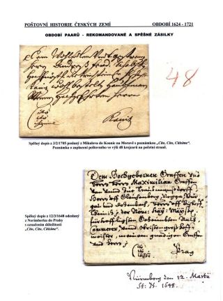 POSTGESCHICHTE VON BÖHMISCHEN LÄNDERN 1526-1850 – Blatt 20