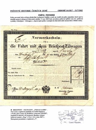 POŠTOVNÍ HISTORIE ČESKÝCH ZEMÍ 1526-1850 – list 62