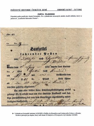POŠTOVNÍ HISTORIE ČESKÝCH ZEMÍ 1526-1850 – list 64