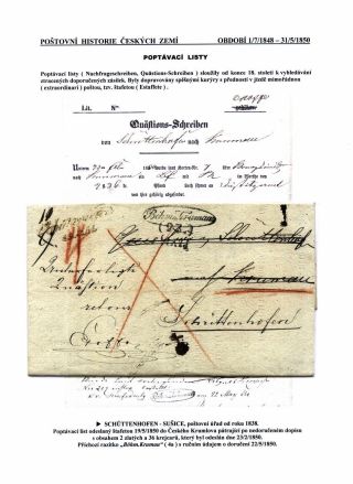 POŠTOVNÍ HISTORIE ČESKÝCH ZEMÍ 1526-1850 – list 70