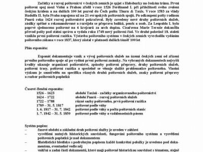 POŠTOVNÍ HISTORIE ČESKÝCH ZEMÍ 1526-1850