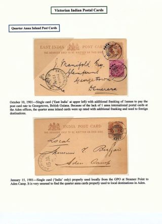 VICTORIAN POSTAL STATIONERY OF INDIA USED AT ADEN – sheet 2