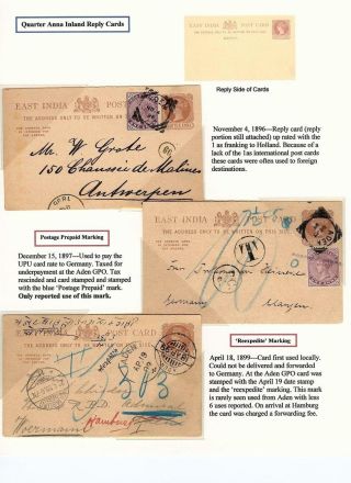 VICTORIAN POSTAL STATIONERY OF INDIA USED AT ADEN – sheet 3