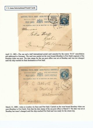 VICTORIAN POSTAL STATIONERY OF INDIA USED AT ADEN – sheet 4