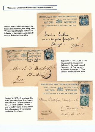 VICTORIAN POSTAL STATIONERY OF INDIA USED AT ADEN – sheet 6