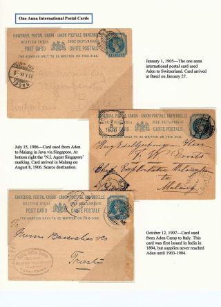 VICTORIAN POSTAL STATIONERY OF INDIA USED AT ADEN – sheet 8