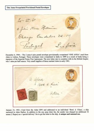 VICTORIAN POSTAL STATIONERY OF INDIA USED AT ADEN – sheet 11