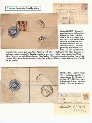 VICTORIAN POSTAL STATIONERY OF INDIA USED AT ADEN – sheet 15
