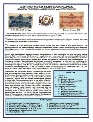 HAWAIIAN POSTAL CARDS AND ENVELOPES: KINGDOM, PROVISIONAL GOVERNMENT, AND REPUBLIC ISSUES – sheet 1