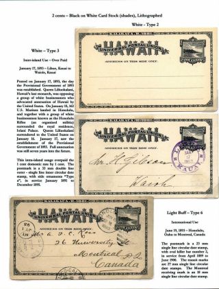 HAWAIIAN POSTAL CARDS AND ENVELOPES: KINGDOM, PROVISIONAL GOVERNMENT, AND REPUBLIC ISSUES – sheet 10