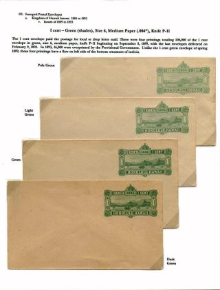 HAWAIIAN POSTAL CARDS AND ENVELOPES: KINGDOM, PROVISIONAL GOVERNMENT, AND REPUBLIC ISSUES – sheet 59
