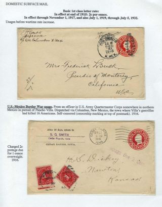 USA-GANZSACHENUMSCHLÄGE MIT RUNDEM WERTSTEMPEL: TARIFFEN UND VERWENDUNG 1916-1960 – Blatt 2