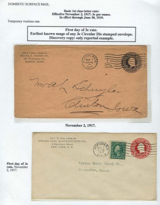 USA-GANZSACHENUMSCHLÄGE MIT RUNDEM WERTSTEMPEL: TARIFFEN UND VERWENDUNG 1916-1960 – Blatt 5