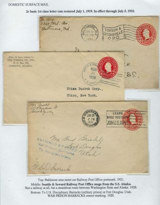 USA-GANZSACHENUMSCHLÄGE MIT RUNDEM WERTSTEMPEL: TARIFFEN UND VERWENDUNG 1916-1960 – Blatt 10
