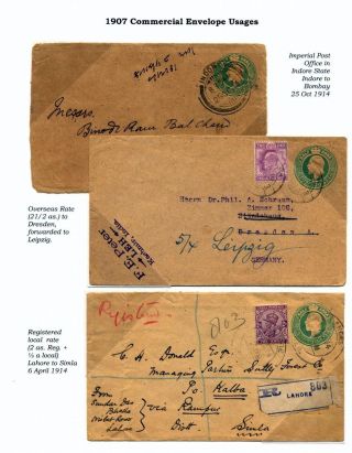 INDIA ONE-HALF ANNA ENVELOPES OF 1902-1907 – sheet 14