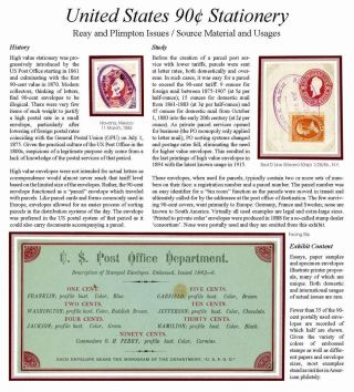 UNITED STATES 90c STATIONERY - REAY AND PLIMTON ISSUES / SOURCE MATERIAL AND USAGES – sheet 1