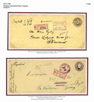 UNITED STATES 90c STATIONERY - REAY AND PLIMTON ISSUES / SOURCE MATERIAL AND USAGES – sheet 16