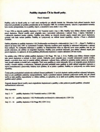 PADĚLKY DOPISNIC ČR KE ŠKODÉ POŠTY – list 1