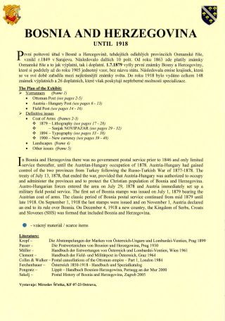 BOSNA A HERCEGOVINA DO ROKU 1918 – list 1