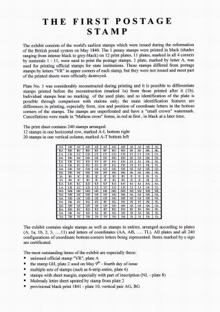 THE FIRST POSTAGE STAMP – sheet 1
