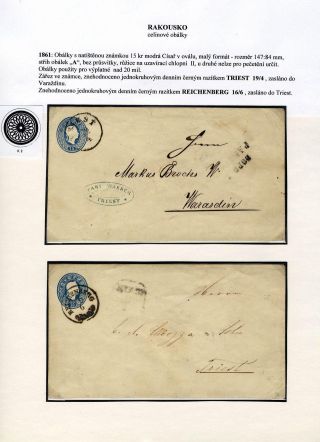AUSTRIA: POSTAL STATIONERY COVERS 1861-1882 – sheet 15