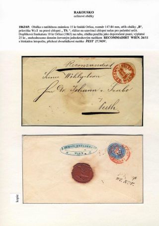 AUSTRIA: POSTAL STATIONERY COVERS 1861-1882 – sheet 44