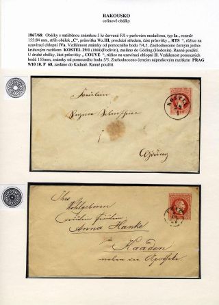 AUSTRIA: POSTAL STATIONERY COVERS 1861-1882 – sheet 63