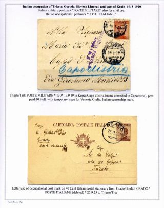 STEMPELN UND ENTWERTUNGEN AN DER SLOWENISCHEN KÜSTE 1918-1938 – Blatt 3