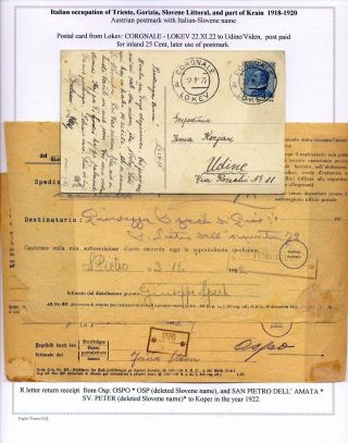 STEMPELN UND ENTWERTUNGEN AN DER SLOWENISCHEN KÜSTE 1918-1938 – Blatt 5