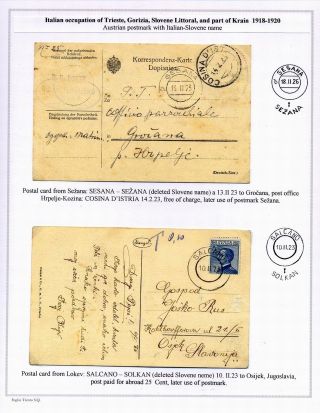 STEMPELN UND ENTWERTUNGEN AN DER SLOWENISCHEN KÜSTE 1918-1938 – Blatt 6