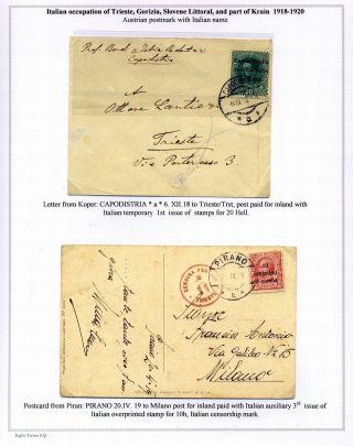 STEMPELN UND ENTWERTUNGEN AN DER SLOWENISCHEN KÜSTE 1918-1938 – Blatt 7