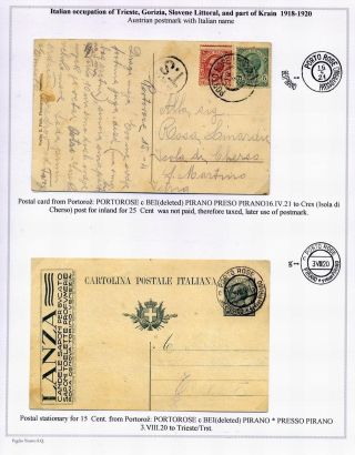 STEMPELN UND ENTWERTUNGEN AN DER SLOWENISCHEN KÜSTE 1918-1938 – Blatt 8