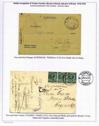 STEMPELN UND ENTWERTUNGEN AN DER SLOWENISCHEN KÜSTE 1918-1938 – Blatt 19