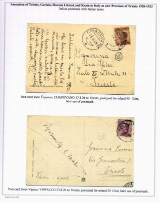 STEMPELN UND ENTWERTUNGEN AN DER SLOWENISCHEN KÜSTE 1918-1938 – Blatt 40