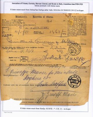 STEMPELN UND ENTWERTUNGEN AN DER SLOWENISCHEN KÜSTE 1918-1938 – Blatt 44
