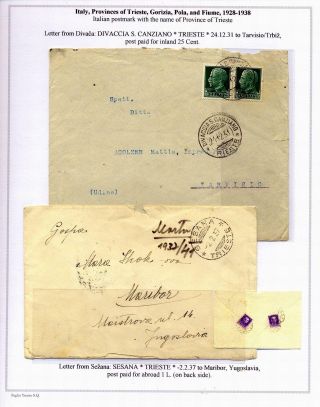 STEMPELN UND ENTWERTUNGEN AN DER SLOWENISCHEN KÜSTE 1918-1938 – Blatt 61