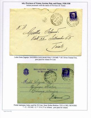 STEMPELN UND ENTWERTUNGEN AN DER SLOWENISCHEN KÜSTE 1918-1938 – Blatt 77