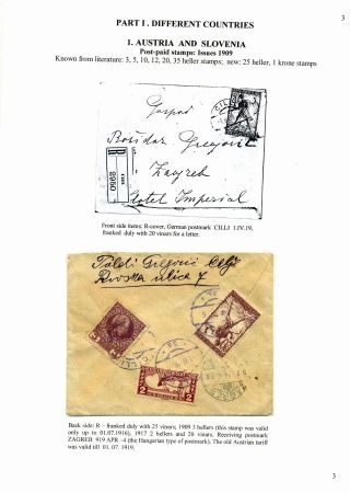 SLOVENIAN ISSUES FROM 1919 TO 1920 IN MIXED FRANKING – sheet 3