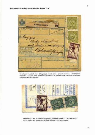 SLOVENIAN ISSUES FROM 1919 TO 1920 IN MIXED FRANKING – sheet 7