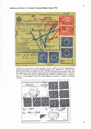 SLOVENIAN ISSUES FROM 1919 TO 1920 IN MIXED FRANKING – sheet 8