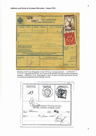 SLOVENIAN ISSUES FROM 1919 TO 1920 IN MIXED FRANKING – sheet 9
