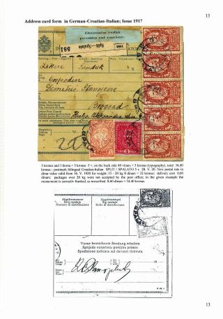 SLOVENIAN ISSUES FROM 1919 TO 1920 IN MIXED FRANKING – sheet 13