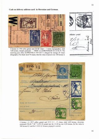 SLOVENIAN ISSUES FROM 1919 TO 1920 IN MIXED FRANKING – sheet 14